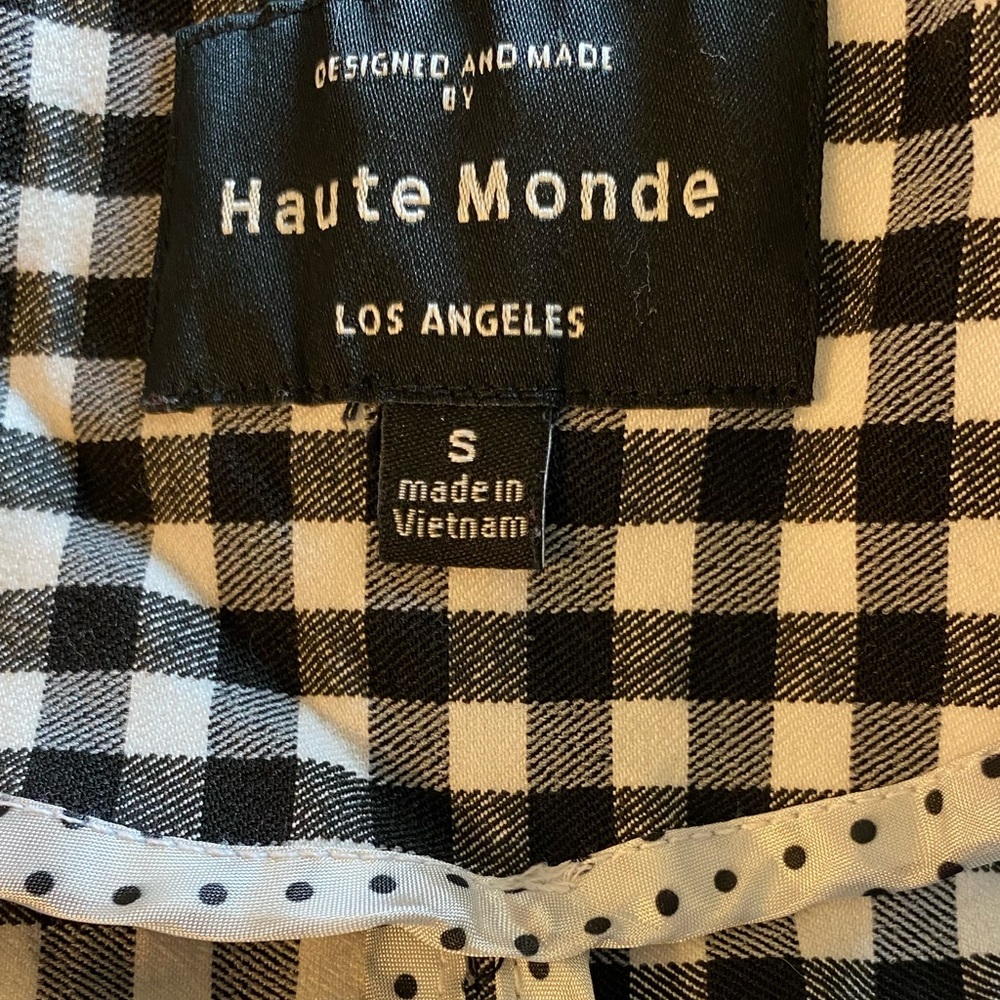 Haute Monde Black plaid blazer crop one button size small - Picture 4 of 5